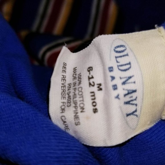 Y2K VTG Old Navy Infant Baby Boy Striped Romper Long Sleeve Size 6-12 Months - Picture 4 of 4